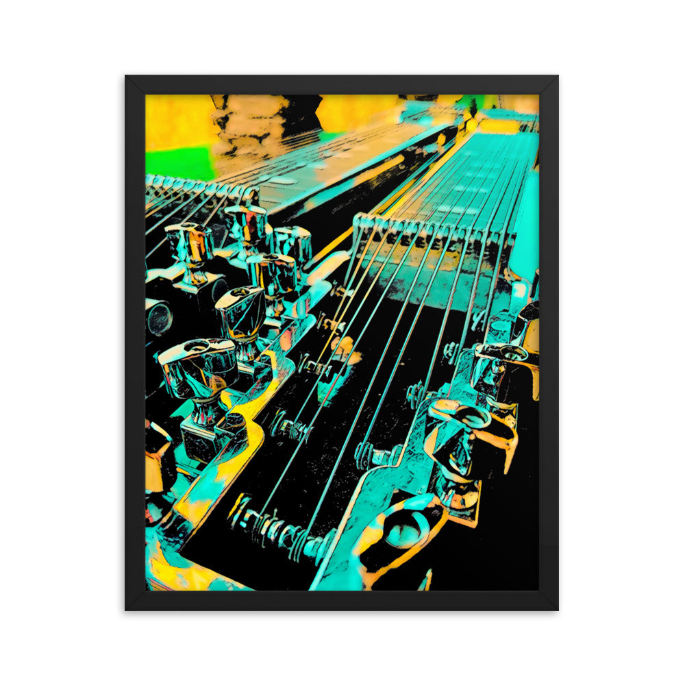 "Funky Pedal Steel Art" - Framed Poster